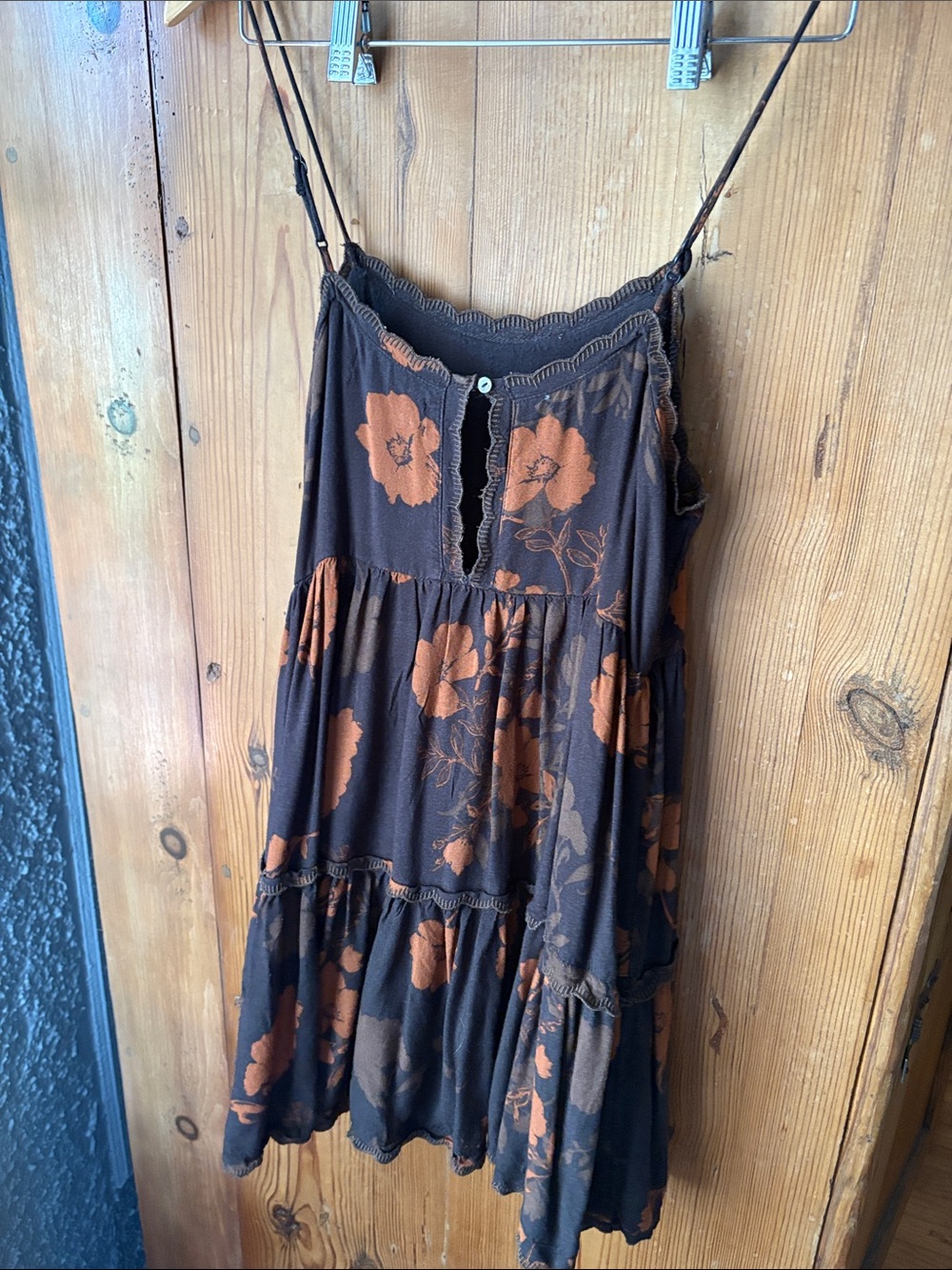 Urban outfitters) brown Floral Tiered Slip Dress - Unbranded - Picture 5 of 5